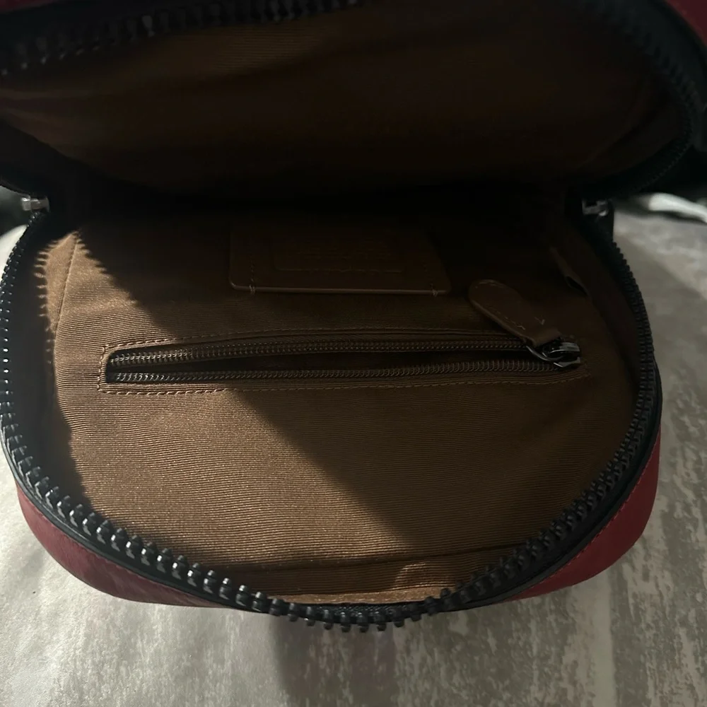 Coach Red and Brown signature Sullivan Bag